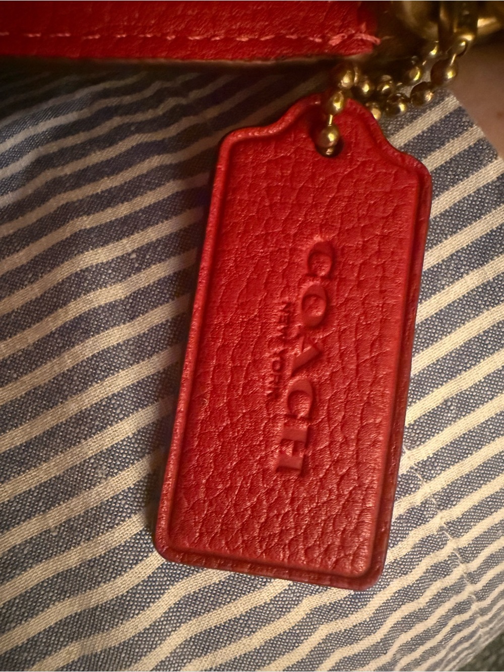 Coach Tabby 26 Red Pebble Leather Crossbody with Gold 'C' Accent - Picture 11 of 11